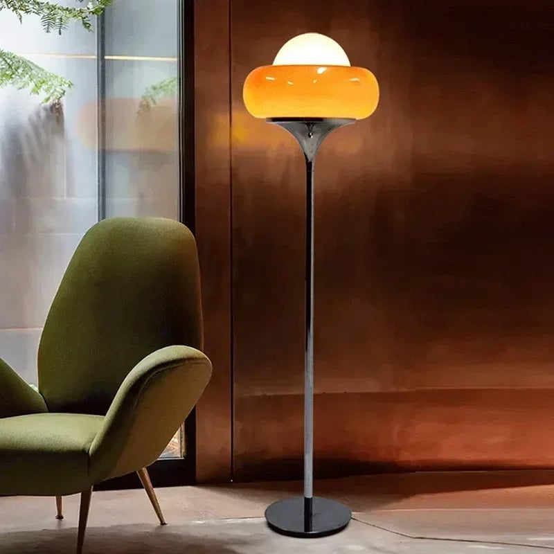 Solea - Lampadaire sur pied avec abat-jour de verre