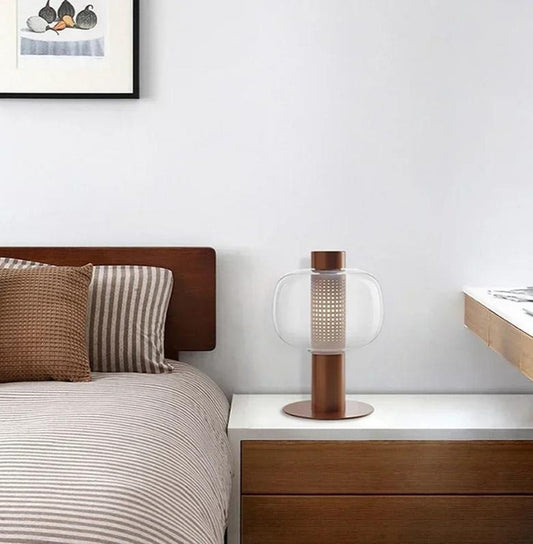 fjord light lampe moderne de style nordique acier verre led art deco chambre bureau salon meuble marron