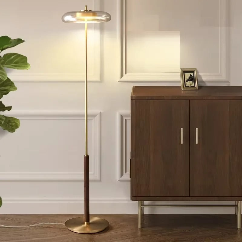 Lumivio - Lampadaire sur pied en acier et verre
