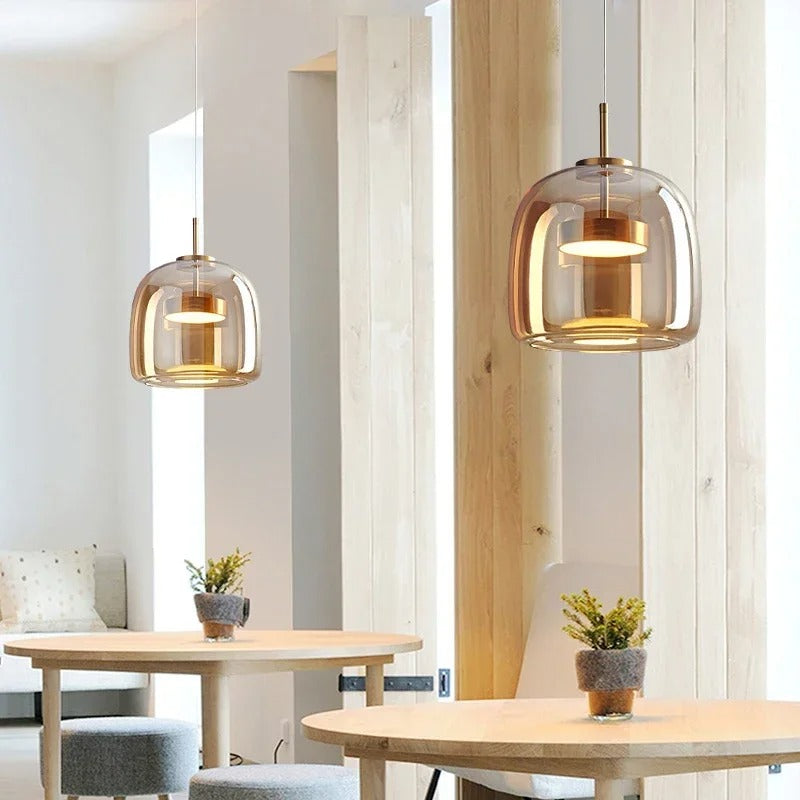 Glasica - Plafonnier LED suspendue en verre