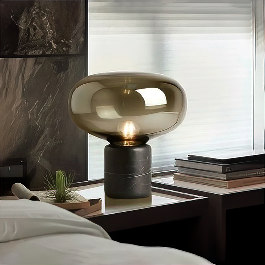Aurora Marbre - Lampe de table verre et marbre