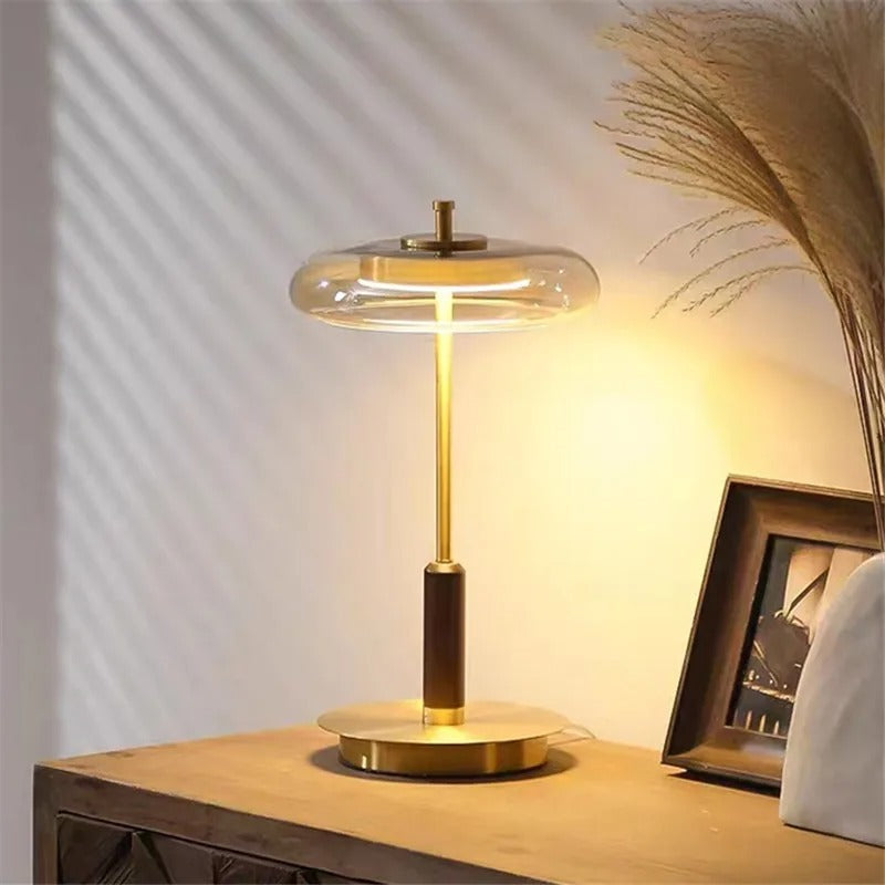 Lumivita - Lampe à poser en acier et verre