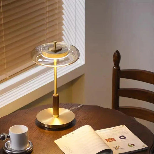 Lumivita - Lampe à poser en acier et verre